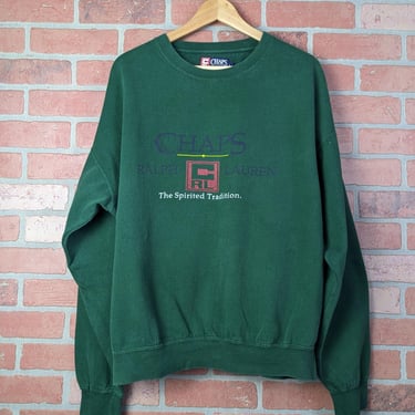 Vintage 00s Y2k Chaps Ralph Lauren ORIGINAL Crewneck Sweatshirt - Large 