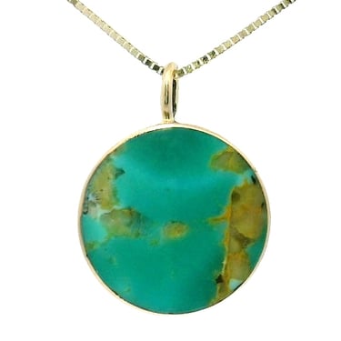 Gold Green Turquoise Circ Necklace No. 2