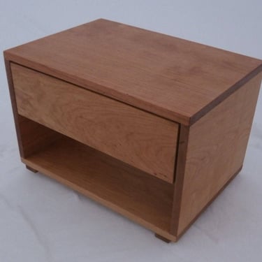 ZCustom Meg, 2 of custom size BT110B Walnut Bedside Cabinet, 1 Inset Drawer, 1 Shelf, 14