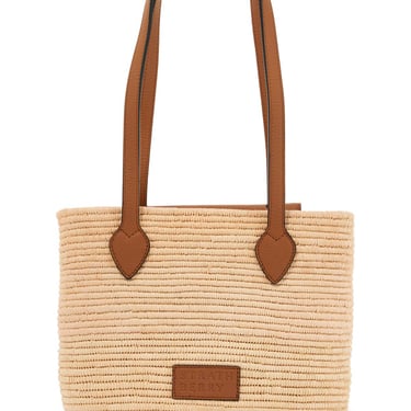 Strathberry Beige Woven Raffia Bag With Leather Details Women