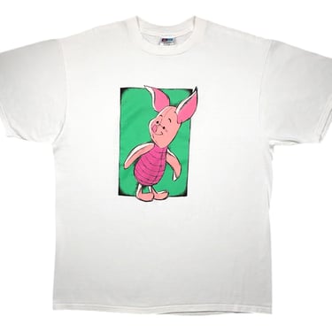 Vintage 90s Disney Winnie The Pooh Piglet Made in USA Solo Portrait Graphic T-Shirt Size XL 