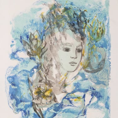 Reve Bleu by Madeleine Scellier, Lithograph, c. 1970 