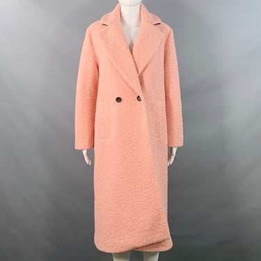 PS by PAUL SMITH Size S Pink Polyester Faux Shearling Double Breasted Teddy Coat