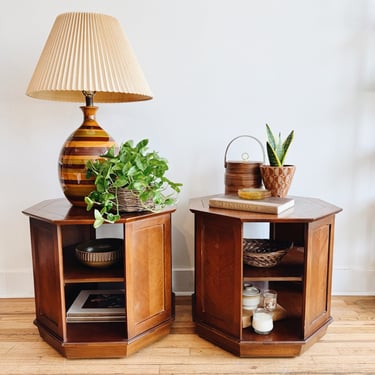 Mid Century Rolling Hex Side Tables