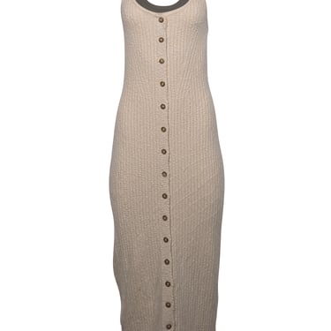 Ulla Johnson - Cream Rib Knit Cotton Blend Midi Dress Sz M