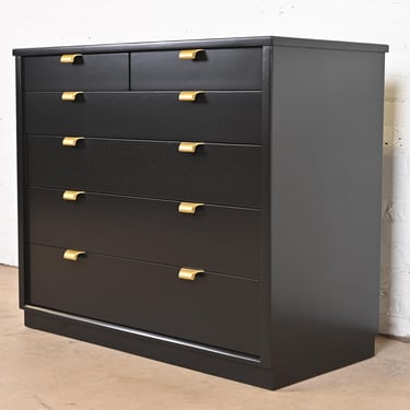 Edward Wormley for Drexel Precedent Black Lacquered Dresser Chest, Newly Refinished