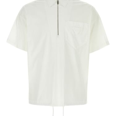 Prada Man White Stretch Poplin Shirt