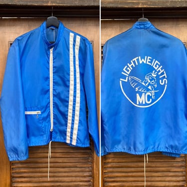 Vintage 1960’s Motorcycle Club MC Racing Nylon Mod Windbreaker Jacket, 60’s Racing Jacket, Vintage Biker, Vintage Clothing 