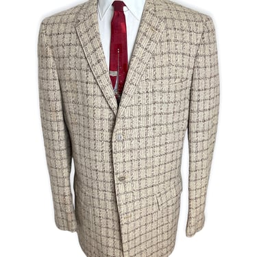 Vintage 1950s ATOMIC FLECK Wool Rockabilly Blazer ~ 42 Long ~ sport coat / jacket ~ Elvis ~ VLV ~ 