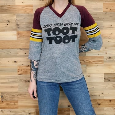 Vintage Don't Mess with My Toot Toot Raglan T Shirt 