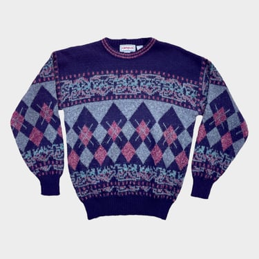 Vintage Navy Argyle Grandpa Sweater (XL)