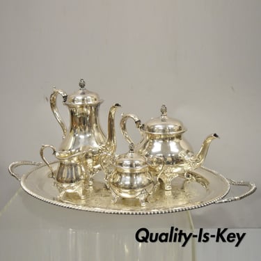 Wilcox International Silver Co Tea Set Serving Tray and More - 5 pc Set
