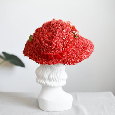 1950s Red Platter Hat 