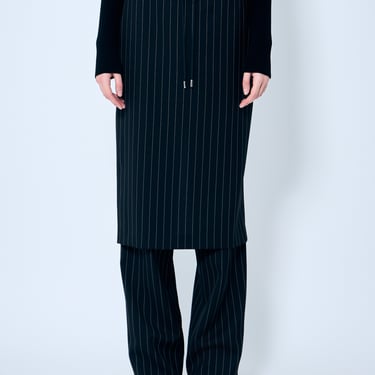 Jean Paul Gaultier Women Pinstriped Tailored Pants With Skirt Overlay