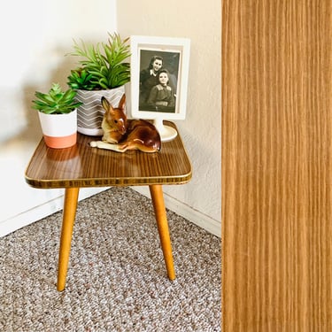 Brown Mid Century Formica Plant Stand 