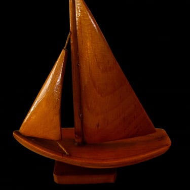 Small Wooden Sailboat (Dark)