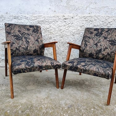 Vintage Pair of Coctail Armchairs / Retro Lounge Armchairs / Mid Century Lounge Cocktail Armchairs / Vintage Upholstered Armchairs / 70s 