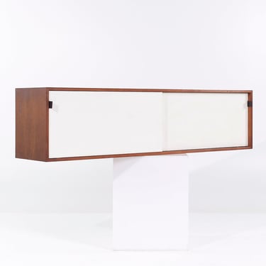 Florence Knoll 123 W-1 Mid Century Walnut Wall Mount Credenza - mcm 