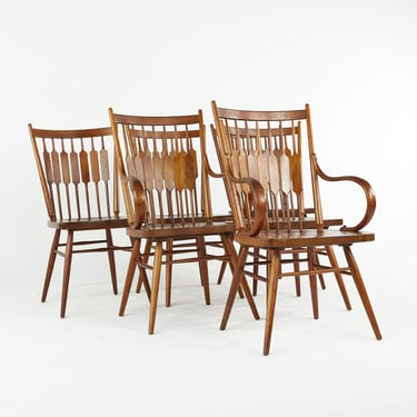 Kipp Stewart for Drexel Centennial Mid Century Walnut Dining Chairs - Set of 6 - mcm 