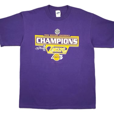 Vintage 2004 Los Angeles Lakers Basketball Western Conference Champions NBA Finals Graphic T-Shirt Size Large/XL 