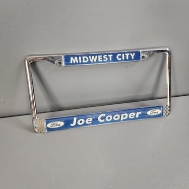 Vintage Midwest City Joe Cooper Ford License Plate Frame 