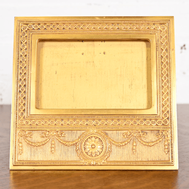 Tiffany Studios New York Adam Bronze Doré Desk Calendar Frame or Picture Frame