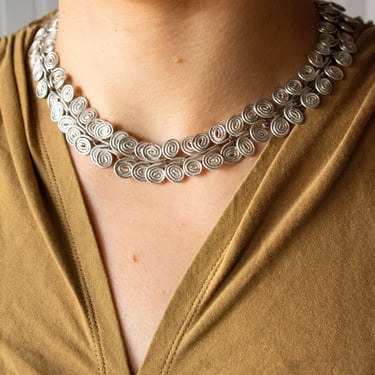 Vintage Sterling Swirl Choker Necklace