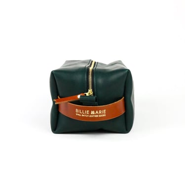 SALE // Dopp Kit // Forest Green & Cognac