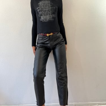 Vintage Guess Black Leather Pants 
