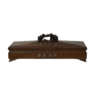 Vintage Oriental Wood Handcrafted Rectangular Shape Box Incense Burner ws4614E 