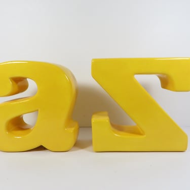 Vintage A-Z Yellow Bookends 