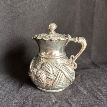 19th Century Wilcox Quadruple Silver-Plate Co. Meriden, Conn. Repoussé Pitcher or Teapot Pattern 5030 