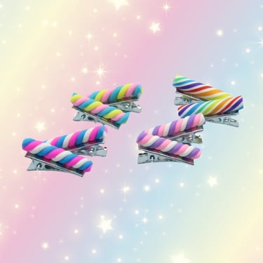 Kawaii Hair Clips - Pastel Licorice Candy Clip Set 