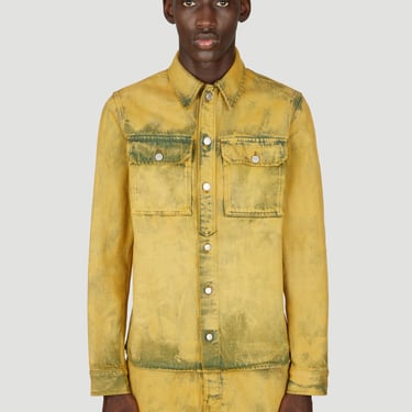 Dries Van Noten Men Distressed Denim Shirt