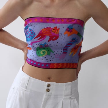 Fun Vintage Cat Silk Scarf