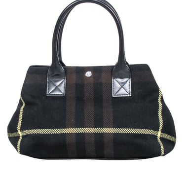 Burberry - Black, Brown, &amp; Yellow Plaid Handbag