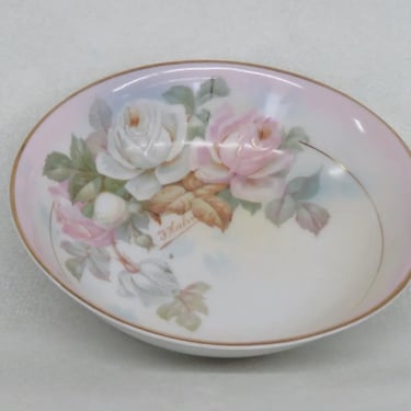 Royal Rudolstadt Prussia F Hahn Porcelain Roses Small Bowl Candy Dish 3179B