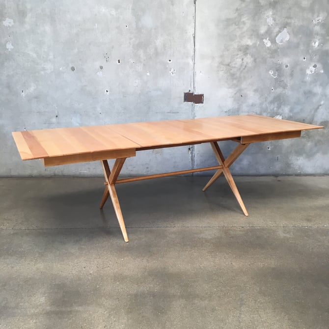 Mid Century Solid Maple Dining Table