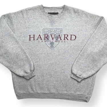 Vintage 90s Harvard University Law School Collegiate Style Graphic Crewneck Sweatshirt Pullover Size Large 