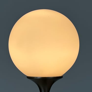 Mid Century Laurel Lamp with Frosted Orb Shade