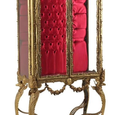 Vitrine, Display Cabinet, Louis XV Style, Bronze Dore, Ormolu, Vintage / Antique