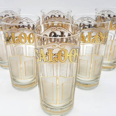 Culver Saloon Highball Glasses (6) Vintage Barware, Vintage Glassware, Vintage Highballs, Vintage Bar Glasses, Culver Glasses, MCM Glassware 