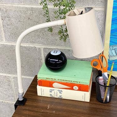 Vintage Desk Lamp Retro 1980s Moffatt Products + Industrial + Flex Arm + Beige + Clamp Task Lamp + Mood Lighting + Home and Table Decor 