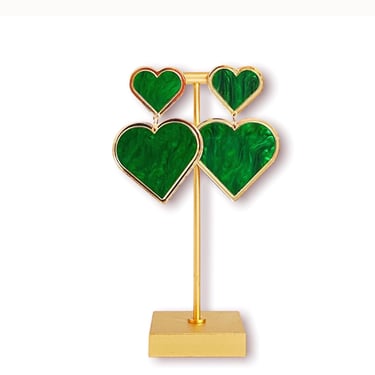 Sample Sale Green Heart Earrings