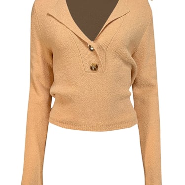 Nanushka - Beige Wrap Open Back Polo Sweater Sz XS