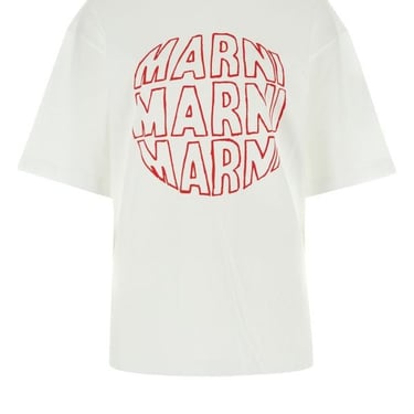Marni Woman White Cotton T-Shirt