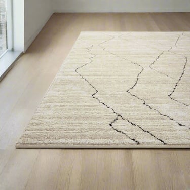 Loloi Textured Beige Area Rug Darby Sand Charcoal 5'-3" x 7'-6" FFE258-404