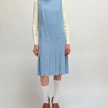 Akris Pale Blue Pleated Dress (M)