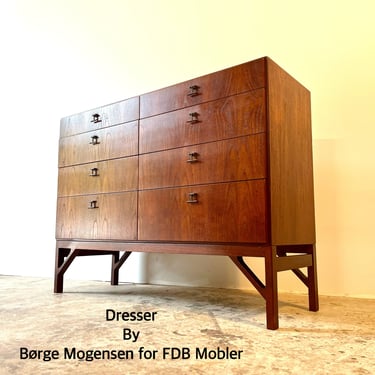 Vintage 1960s Danish Modern Teak Double Chest of DrawersModel 234  by Børge Mogensen for FDB Denmark 