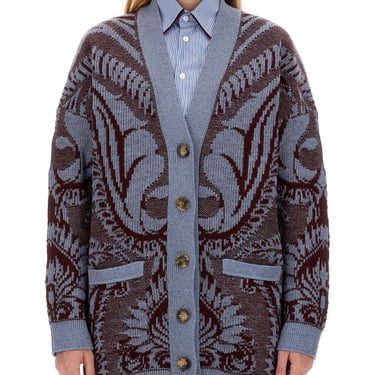 Etro Women Jacquard Wool Cardigan